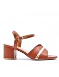 Faux leather heeled sandal