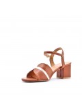 Faux leather heeled sandal