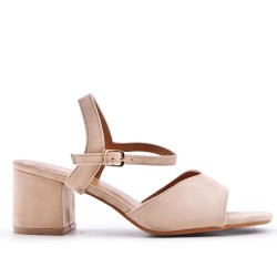 Faux leather heeled sandal