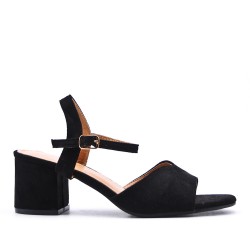 Faux leather heeled sandal