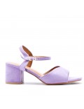 Large Size 38-42 - Heeled faux leather sandal