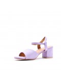 Large Size 38-42 - Heeled faux leather sandal