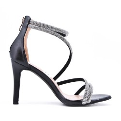 Faux leather heeled sandal