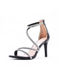 Faux leather heeled sandal