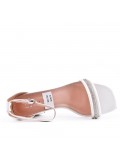 Faux leather heeled sandal