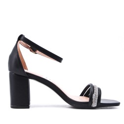 Faux leather heeled sandal