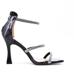 Faux leather heeled sandal