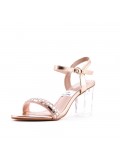 Faux leather heeled sandal