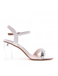 Faux leather heeled sandal