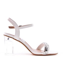 Faux leather heeled sandal