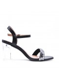 Faux leather heeled sandal