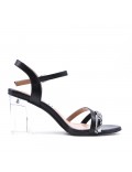 Faux leather heeled sandal