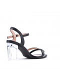 Faux leather heeled sandal