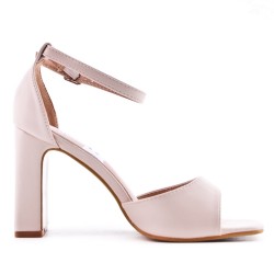 Faux leather heeled sandal