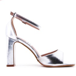 Faux leather heeled sandal