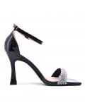 Faux leather heeled sandal