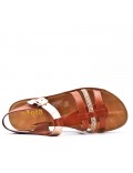 Flat sandals in faux leather for women