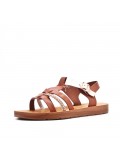 Flat sandals in faux leather for women