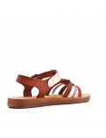 Flat sandals in faux leather for women