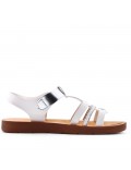 Flat sandals in faux leather for women