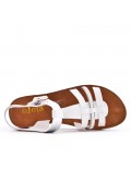 Flat sandals in faux leather for women