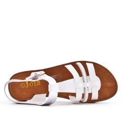 Flat sandals in faux leather for women