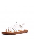 Flat sandals in faux leather for women