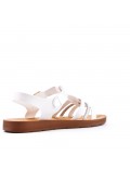 Flat sandals in faux leather for women