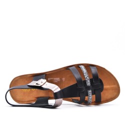 Flat sandals in faux leather for women