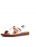 Flat sandals in faux leather for women