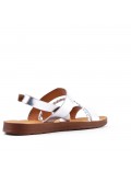 Flat sandals in faux leather for women