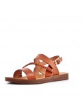 Flat sandals in faux leather for women