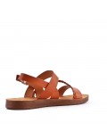 Flat sandals in faux leather for women