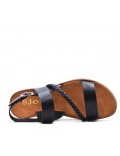 Flat sandals in faux leather for women