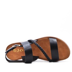 Flat sandals in faux leather for women