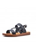 Flat sandals in faux leather for women