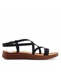 Flat sandals in faux leather for women