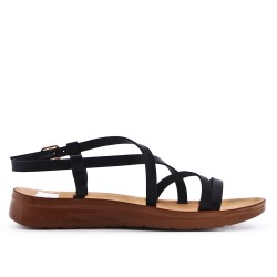 Flat sandals in faux leather for women