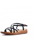 Flat sandals in faux leather for women