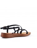 Flat sandals in faux leather for women