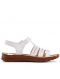 Flat sandals in faux leather for women