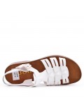 Flat sandals in faux leather for women