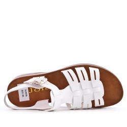 Flat sandals in faux leather for women