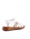 Flat sandals in faux leather for women