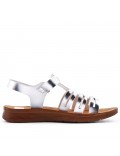 Flat sandals in faux leather for women