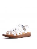 Flat sandals in faux leather for women