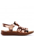 Flat sandals in faux leather for women