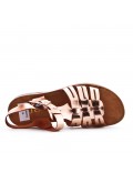 Flat sandals in faux leather for women