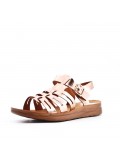 Flat sandals in faux leather for women