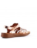 Flat sandals in faux leather for women